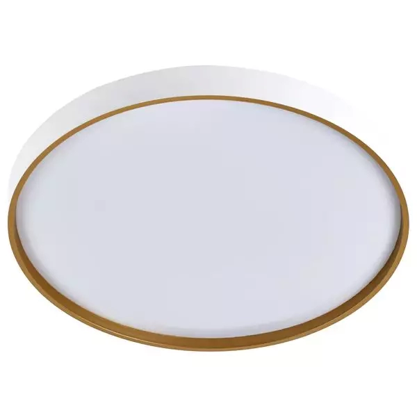 Plafon Hevvy Led Toronto Branco c/ Dourado 18 watts 3000K 4000K 6000K 260mm LY-8798AS BC+DR