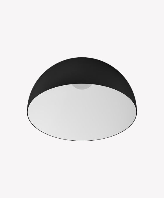 Cúpula Belts Opus 120° IP20 IRC90 48V 18 watts 3000K Bivolt Preto 300x300x150mm OPS 89153
