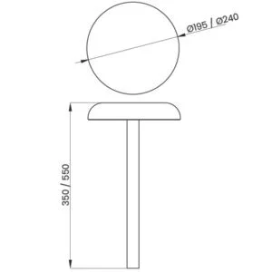 Poste Balizador Usina Era IP65 9 watts Bivolt  Ø240X550mm 19896-55 LED