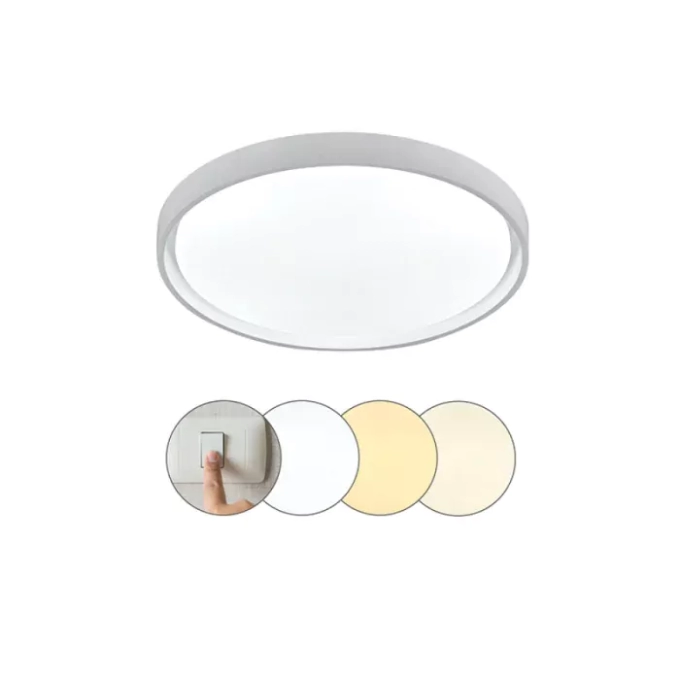 Plafon Hevvy Montana Redondo Branco 24 watts 3000K 4000K E 6000K Ø410mm LY-8762M BC+BC