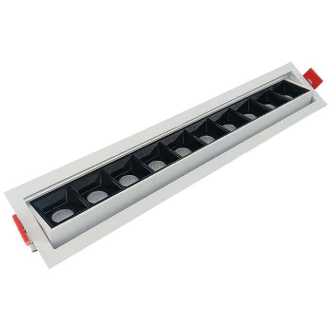 Embutido Alpertone Downlight Durell Articulado 20 watts 36° Branco/Preto IRC90 Bivolt 280x45x32mm 011583/011584