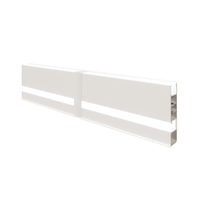 Perfil Alpertone Sobrepor Rodapé Zeta 80x19mm Barra 2 Metros Branco 0501B2