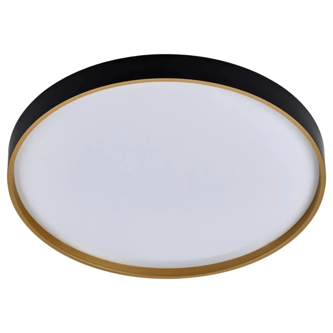 Plafon Hevvy Led Toronto Preto c/ Dourado 24 watts 3000K 4000K 6000K 330mm LY-8798AM PT+DR