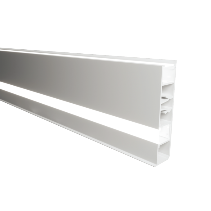 Perfil Alpertone Sobrepor Rodapé Zeta 80x19mm Barra 3 Metros Branco 0501B3