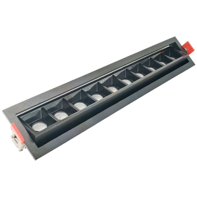 Embutido Alpertone Downlight Durell Articulado 20 watts 36° Preto IRC90 Bivolt 280x45x32mm 011585