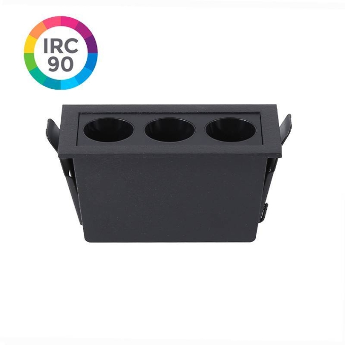Embutido Nordecor Downlight Powerus 3 Focos 6 watts Preto 4000K IRC90 35° Bivolt 96x46x52mm 6789