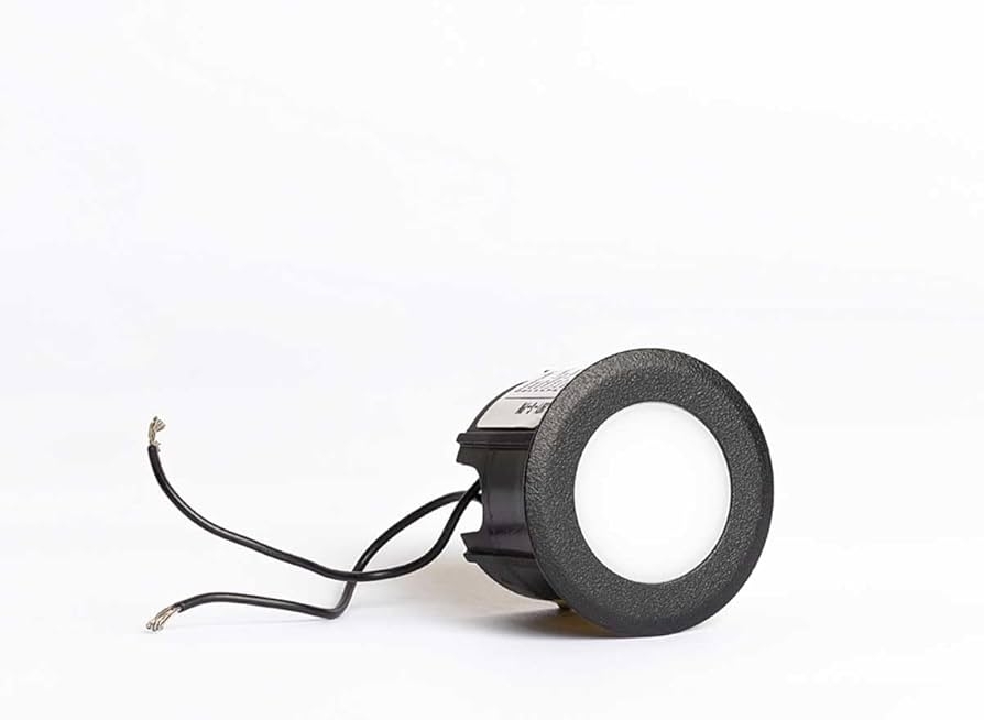 Balizador Interlight Coin Preto Redondo 0,3 watts 2700K IP65 Bivolt Ø50x23mm 3971 (PM)