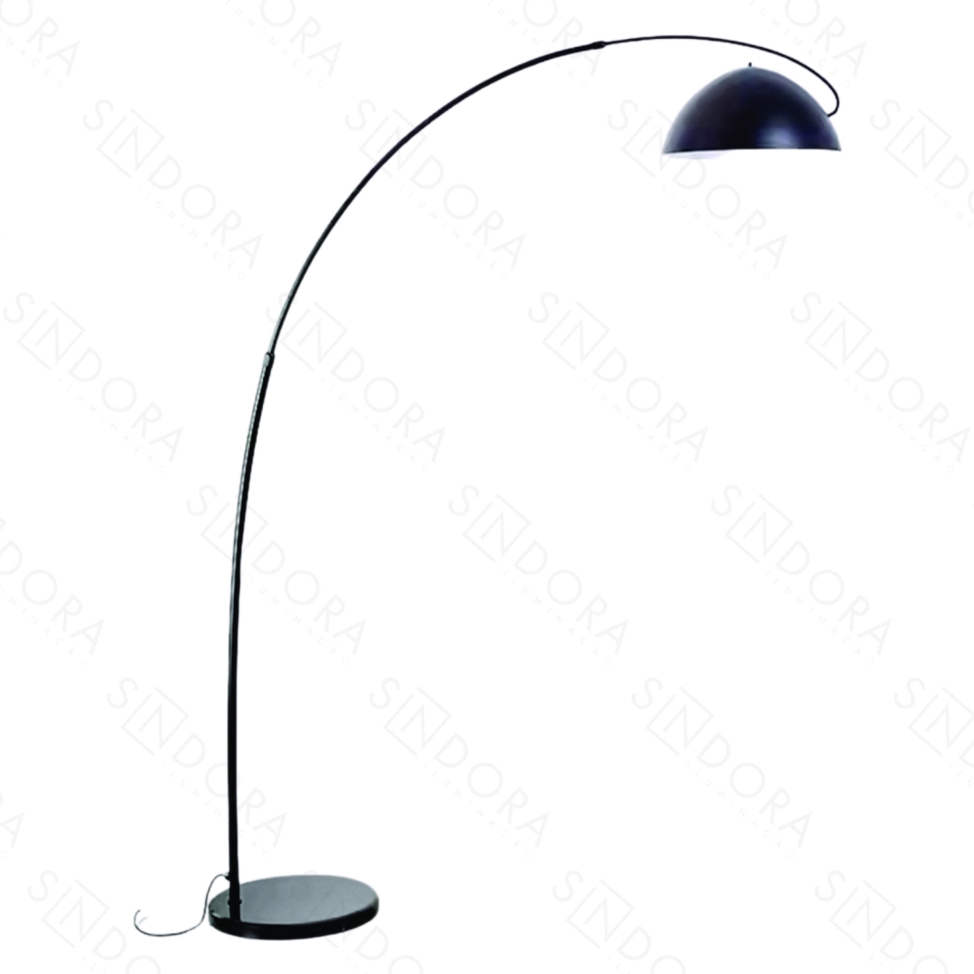 Coluna Sindora Metal Preto e Cúpula Preto 1L E27 Ø430x1850mm DCD00561