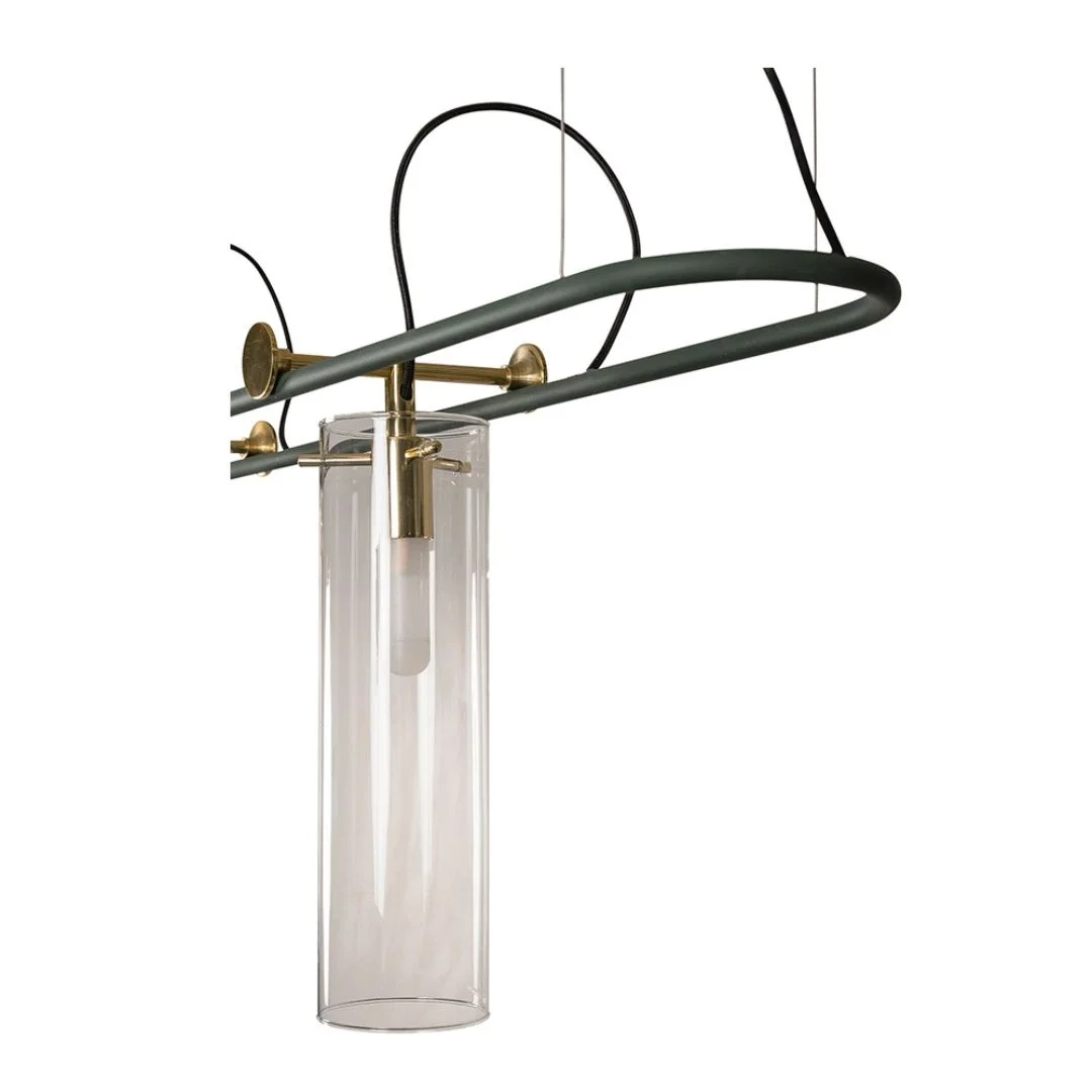 Pendente Usina Tibérias Horizontal por Leo Shehtman 5L G9 Ø165X1800X275mm 50105/5 