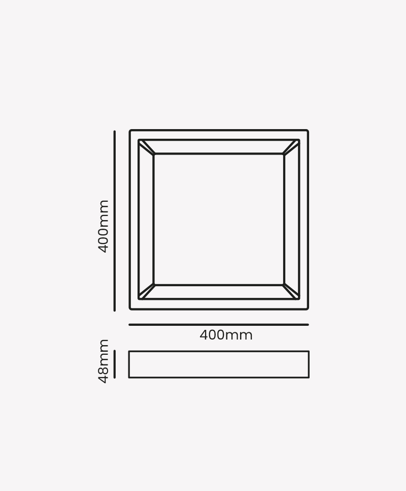 Painel Recuado Sobrepor Opus LED Preto 282x282mm 24 watts 4000K OPS 87371