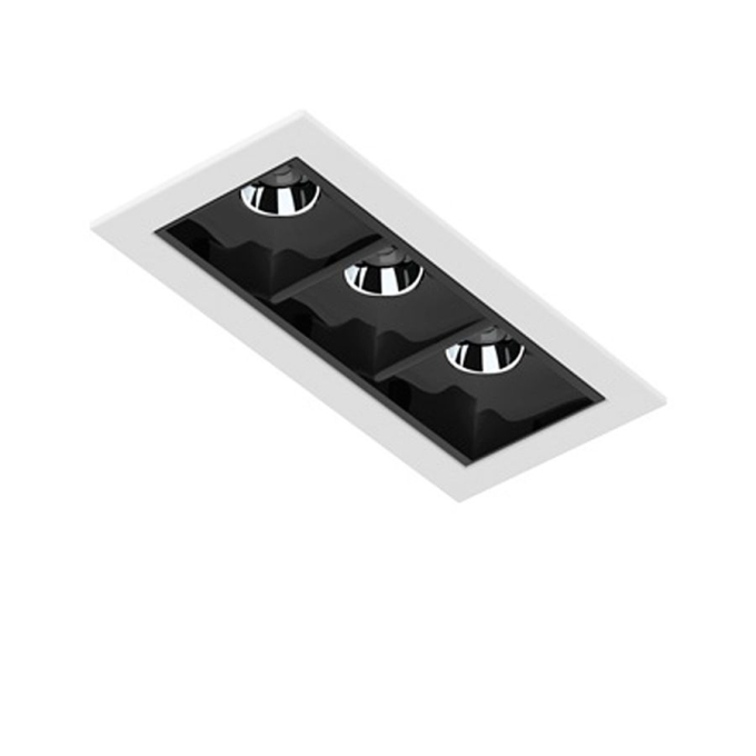 Luminária de Embutir Interlight Picco Branco com Fundo Preto 7 watts IRC90 Bivolt 95x45x34mm 4992 (BM)