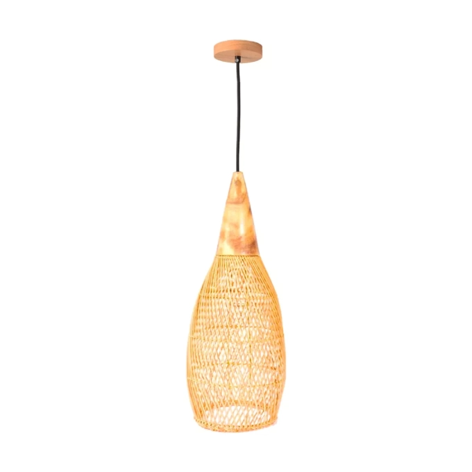 Pendente Skylight Ôtaki Rattan 1L E27 Ø230x550mm Cabo 3 metros SKY-4108