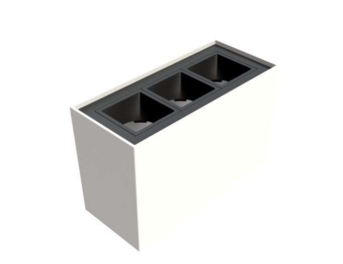 Plafon Moon Linea MR11 3 Focos Branco com Preto  3L MR11 (Mini Dicróica) 1062120