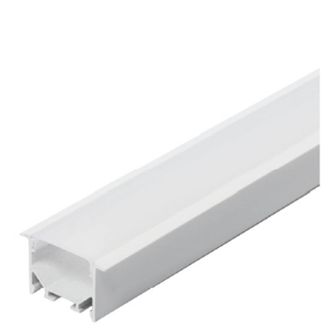 Perfil de Embutir Nordecor 30x18mm Barra de 2 metros Branco 4298