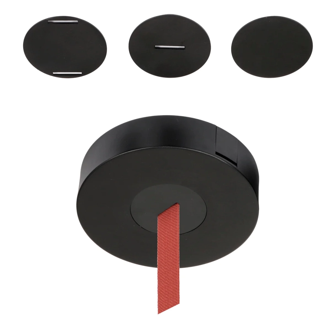 Canopla Studioluce Sobrepor Alimentadora Slack para Driver Preto Ø205x50mm AC1958PT