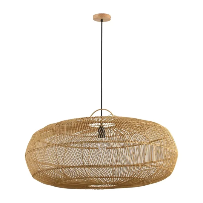 Pendente Skylight Ôtaki Rattan 1L E27 Ø800mm Cabo 3 metros SKY-4047G
