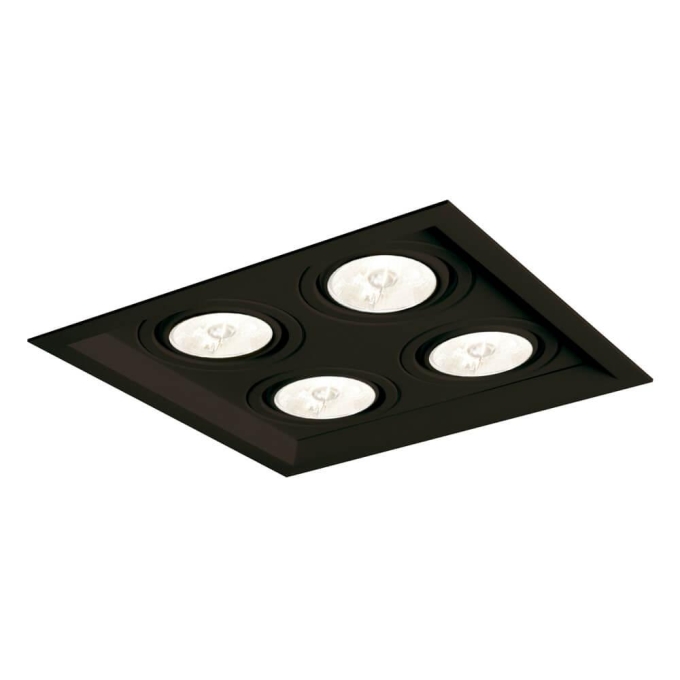 Embutido Direcional Newline Recuado II 4L PAR30 PRETO 324x324x120mm IN51364
