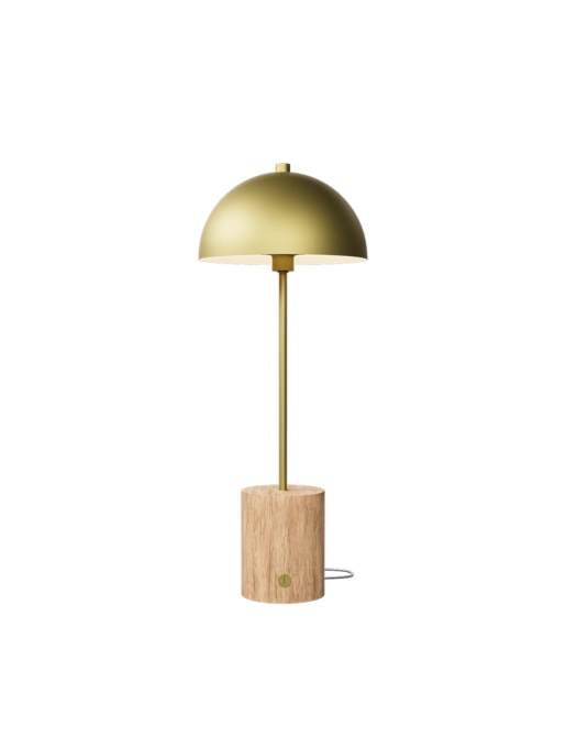 Abajur Casual Light Studioluce Pilz Madeira e Dourado 1L G9 Ø250x520mm AB1857DO
