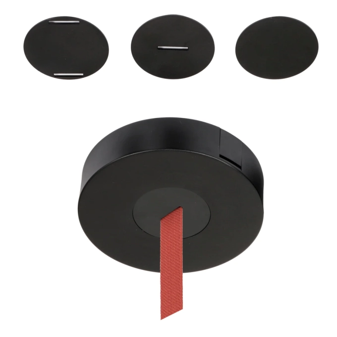 Canopla Studioluce Sobrepor Alimentadora Slack para Driver Preto Ø205x50mm AC1958PT