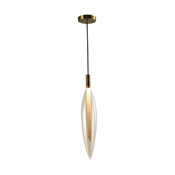 Pendente Skylight Pencil Dourado e Vidro Transparente 4 watts 3000K Bivolt Ø103X540mm SKY-4097TL