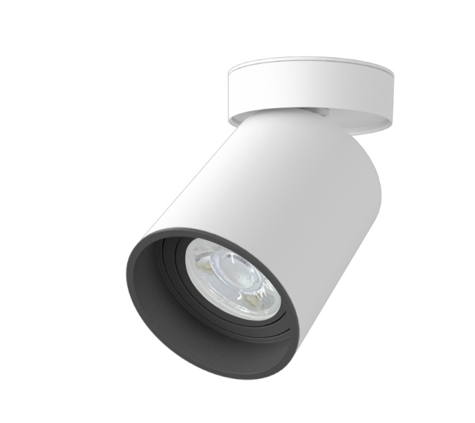 Spot Moon Sobrepor Articulado Flex Branco com Recuo Preto 1L MR16 1012092