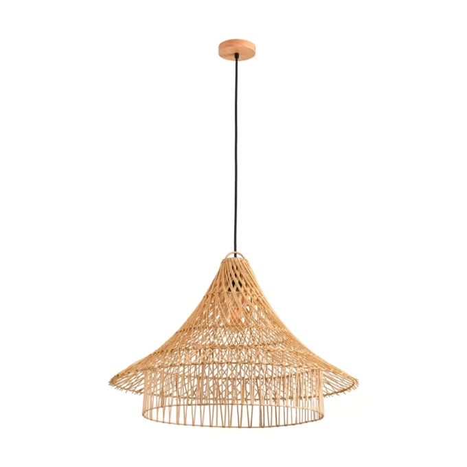 Pendente Skylight Ôtaki Rattan 1L E27 Ø600x400mm Cabo 3 metros SKY-4068