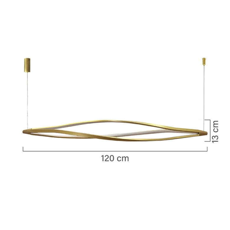 Pendente GMH Serena Dourado 68 watts 3000K Bivolt 1200x130mm P-SERENA-120-GOLD