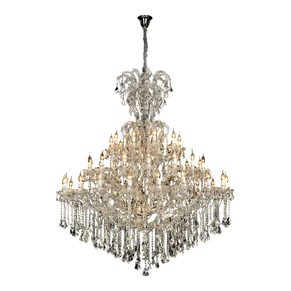 Lustre Sindora Metal Cromado e Cristal 50L E14 Ø1500x1800mm DCD00828