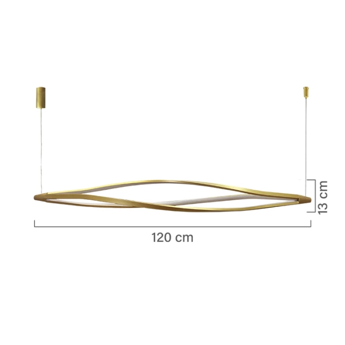 Pendente GMH Serena Dourado 68 watts 3000K Bivolt 1200x130mm P-SERENA-120-GOLD