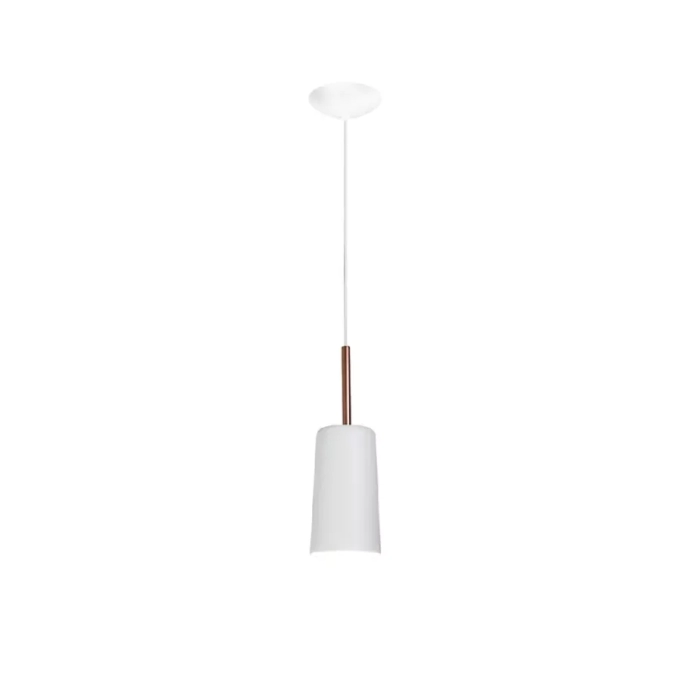 Pendente Newline Bilboque BRANCO com ACABAMENTO PRETO 1L E27 Ø136x380mm 109 BTBTPT