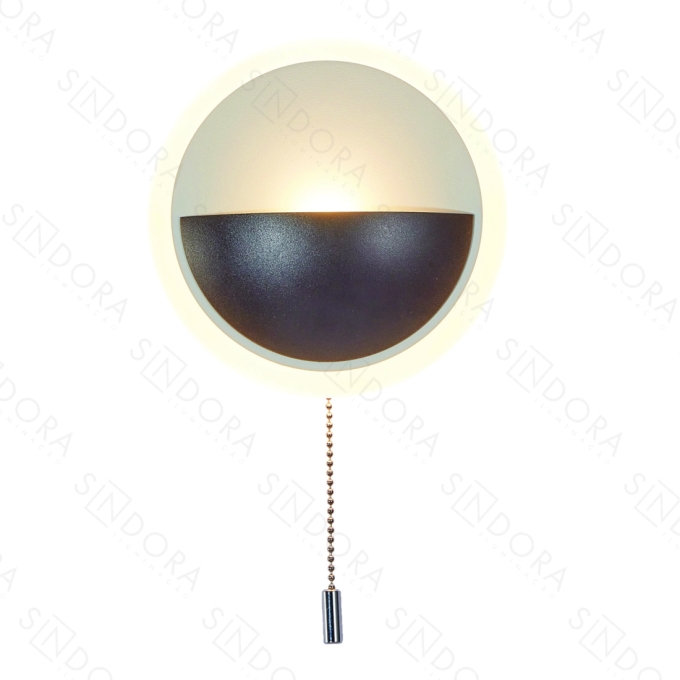 Arandela Sindora Metal e Acrílico Preto 10 watts 3000K Ø150mm DCB03802