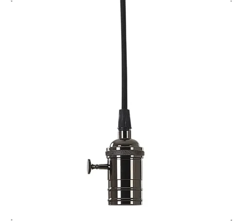 Pendente Nordecor Dusty Preto Pérola 1L E27 1800mm 2262