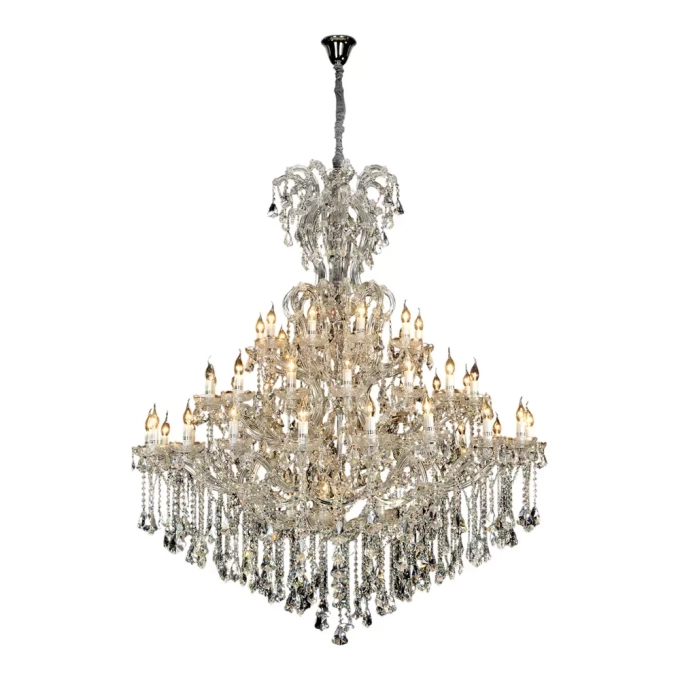 Lustre Sindora Metal Cromado e Cristal 50L E14 Ø1500x1800mm DCD00828