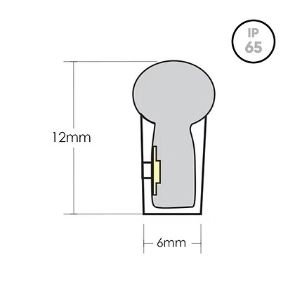 Neon Flex IP67 Alpertone Amarelo 7,4w/mt 12V 120 leds/mt 6x12mm (Rolo 25 metros) 01488-25