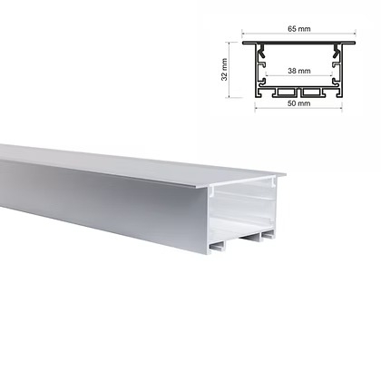 Perfil Embutir Alpertone Pollux 65x32mm Barra 3 metros 532B3T / 532P3T
