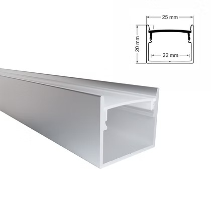 Perfil Sobrepor Alpertone Rigel 20x25mm Barra 3 Metros 700P3P / 700B3P