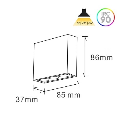 Spot Sobrepor Alpertone Vision Downlight 6 watts IRC90 Branco Bivolt 85x86x37mm
