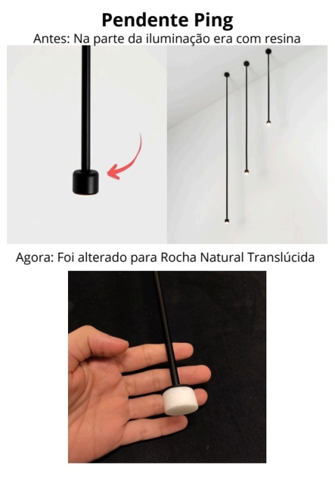 Pendente/Plafon Bella Itália Ping 0,5 watts 3000K 12V 900mm 9013020300 