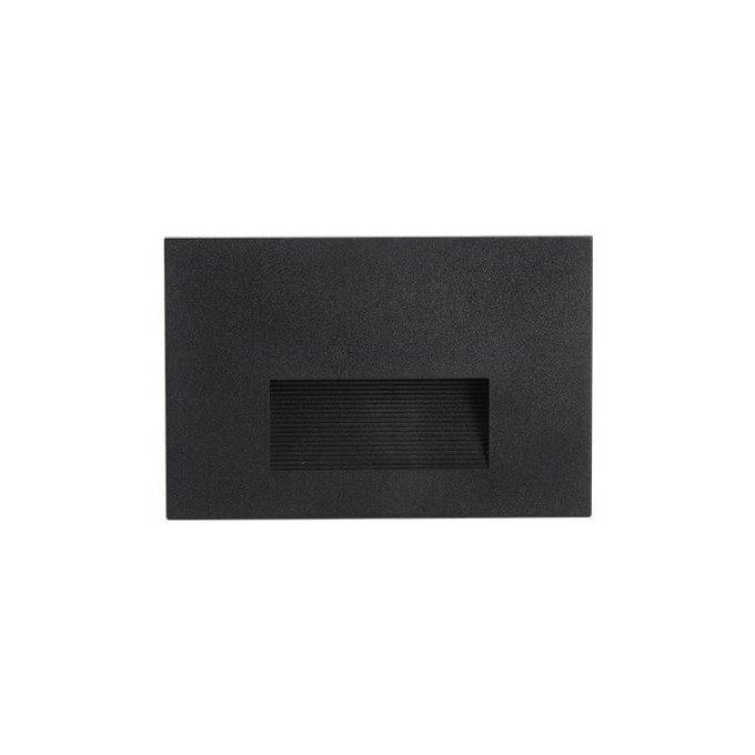 Balizador de Parede Nordecor Embutir Maja Linn Preto 2 watts IP65 3000K Bivolt 115x76x28mm 2977