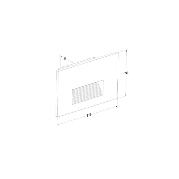 Balizador de Parede Nordecor Embutir Maja Linn Preto 2 watts IP65 3000K Bivolt 115x76x28mm 2977