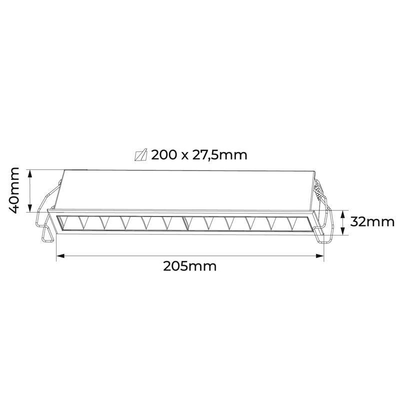 Embutido Nordecor Powerlux 12 Focos 18 watts Branco e Fundo Preto 2700K IRC97 36° Bivolt 109x32x40mm 80010