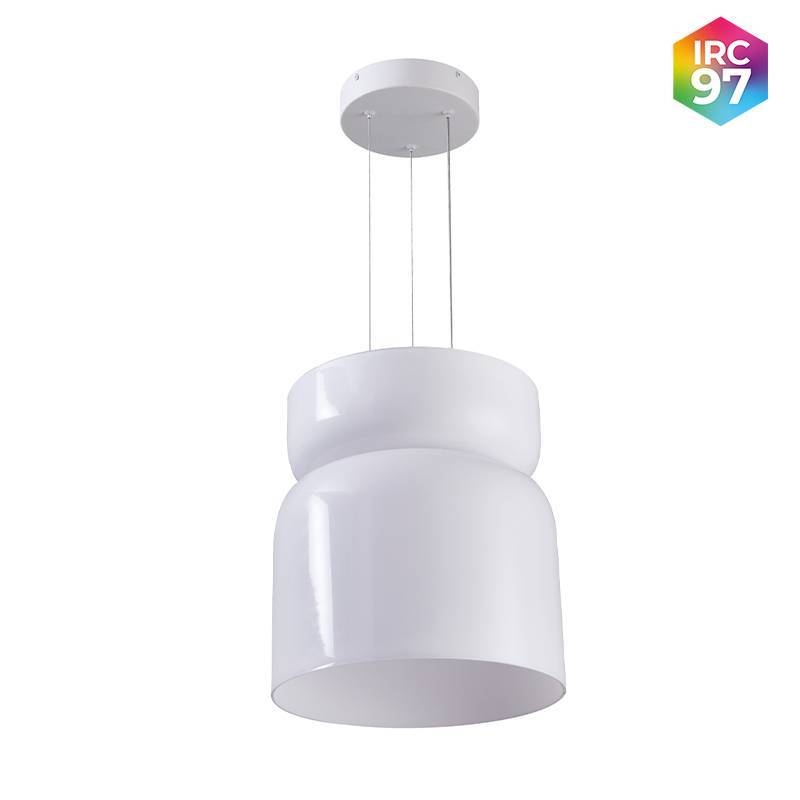 Pendente Nordecor Dommi 20 watts 2700K IRC97 Vidro Branco Ø330x360mm 90001