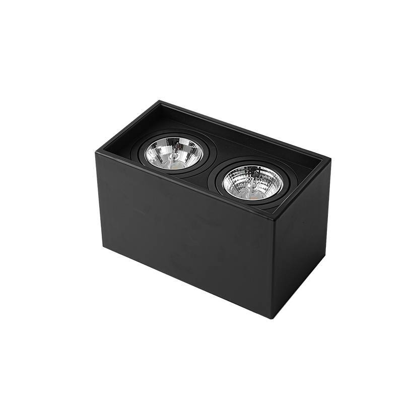 Spot Sobrepor Nordecor Loyo 2L AR70 Preto 216x120x130mm 6989