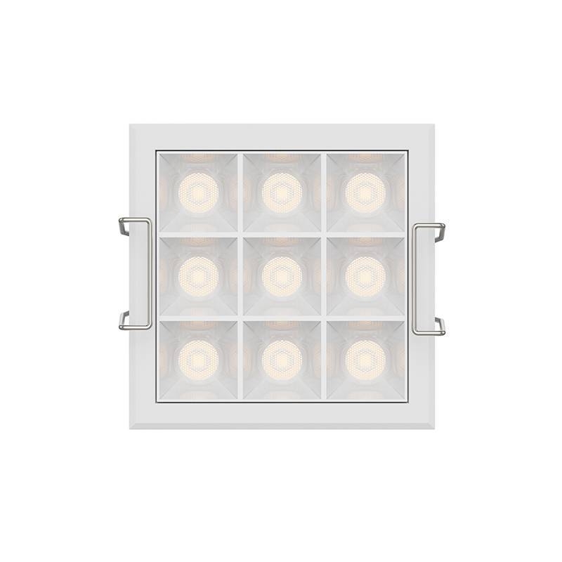 Embutido Nordecor Powerlux 9 Focos 12 watts Branco 2700K IRC97 36° Bivolt 71x71x40mm 80015