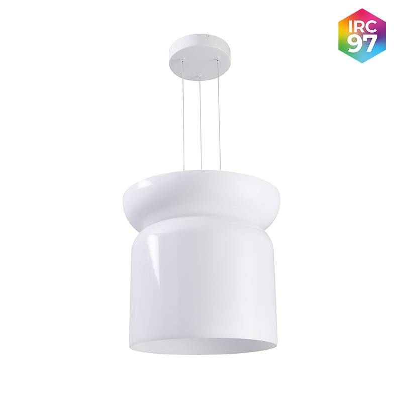 Pendente Nordecor Dommi 20 watts 2700K IRC97 Vidro Branco Ø430x400mm 90000