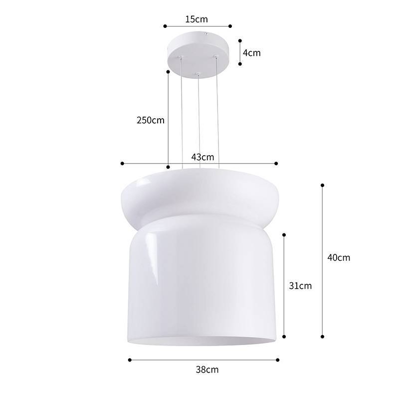 Pendente Nordecor Dommi 20 watts 2700K IRC97 Vidro Branco Ø430x400mm 90000