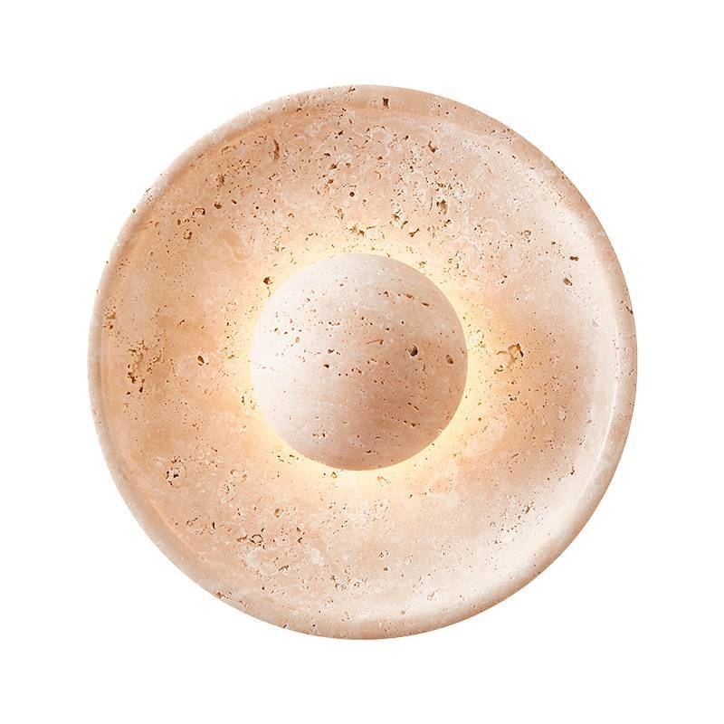 Arandela Nordecor Tivo Orb 8 watts 3000K IRC97 Mármore Travertino Ø250mm 90009 PREN