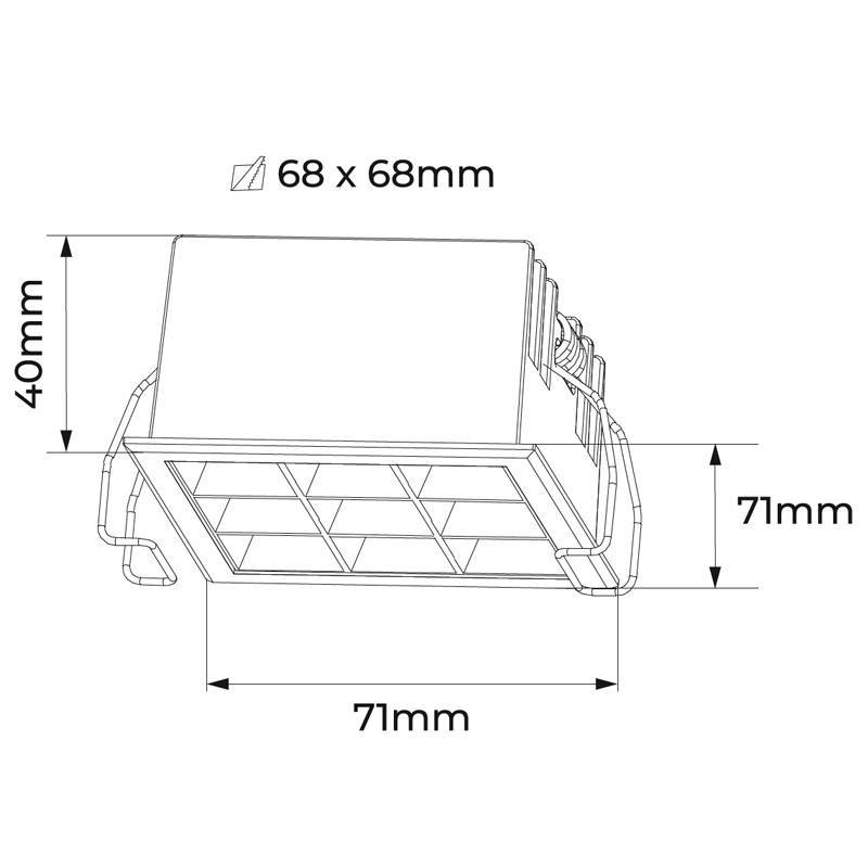 Embutido Nordecor Powerlux 9 Focos 12 watts Branco 2700K IRC97 36° Bivolt 71x71x40mm 80015