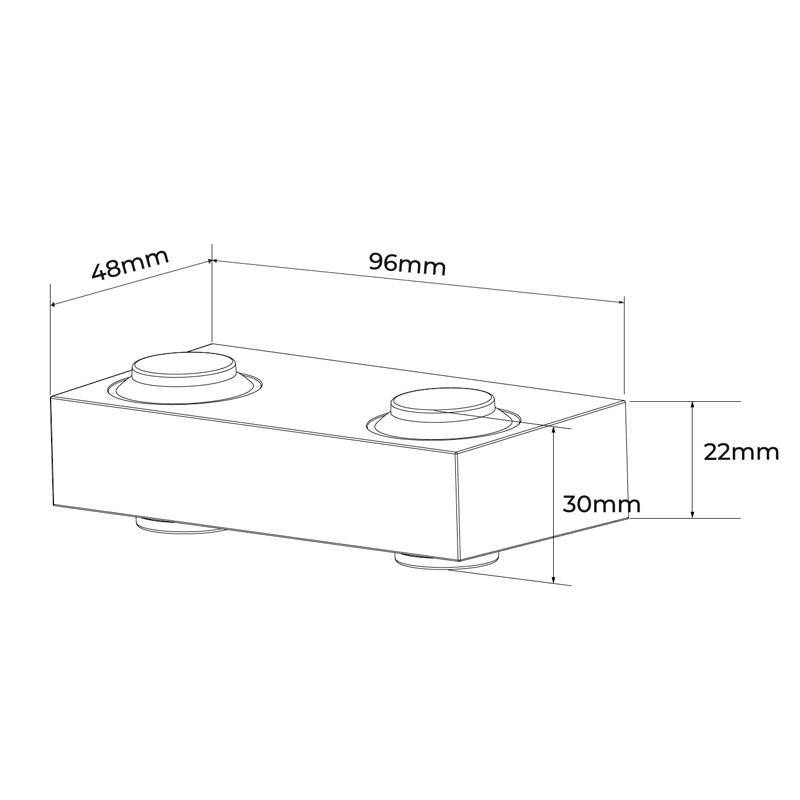 Arandela Nordecor Flou Duo 4 watts 2700K 40° IP65 Preto 96x48x30mm 2981