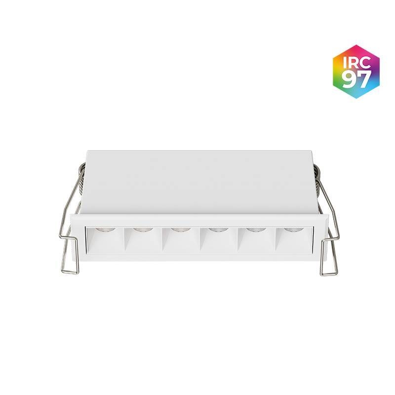 Embutido Nordecor Powerlux 6 Focos 8 watts Branco 2700K IRC97 36° Bivolt 109x32x40mm 80006
